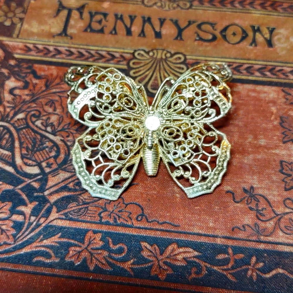 Antique Vermeil Butterfly Brooch